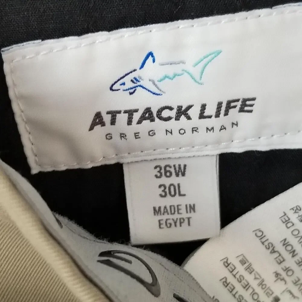 Greg‎ Norman Attack Life Pants Mens 36x30 Beige Khaki Golf Performance Polyester